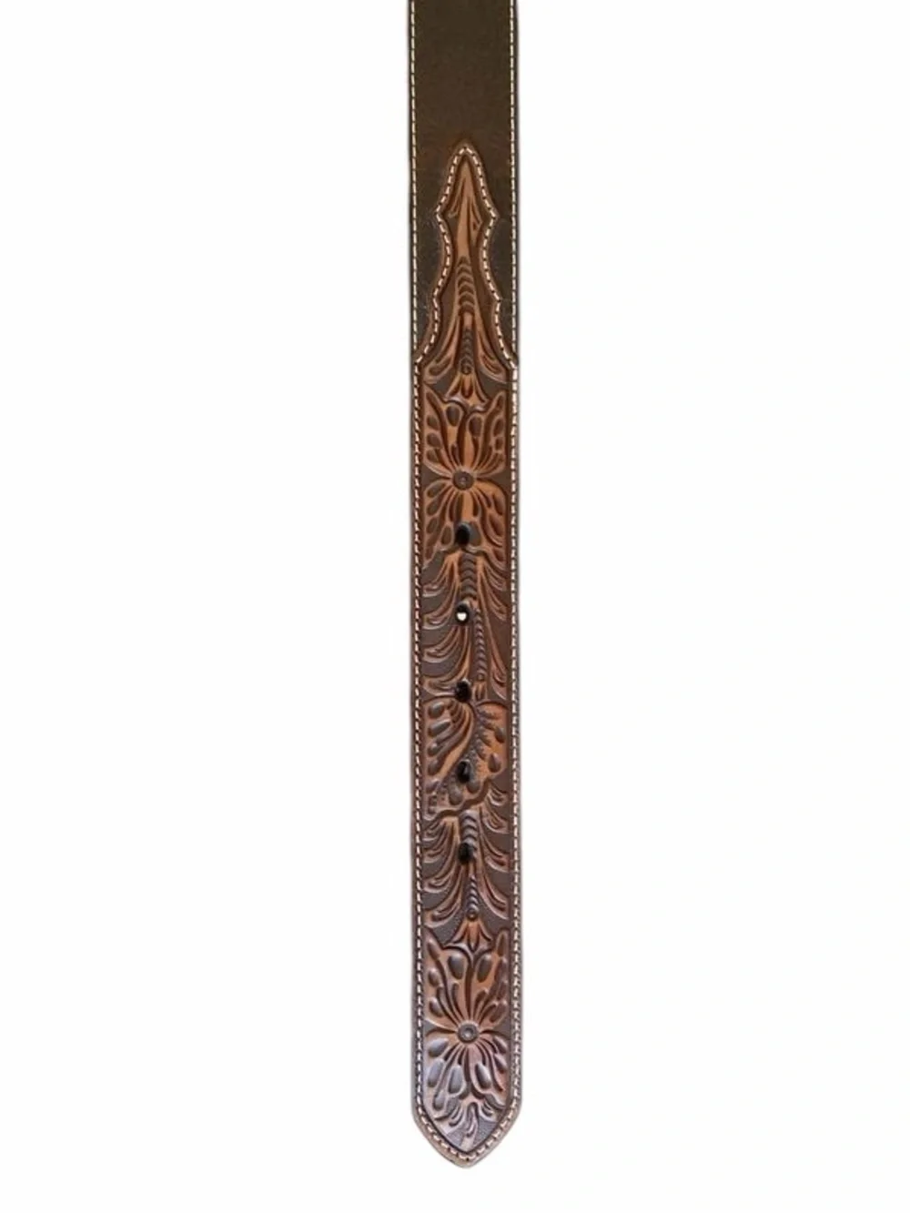 NWT Ariat Tooled Leather Western Belt Brown Silver Buckle Star Concho Size 32